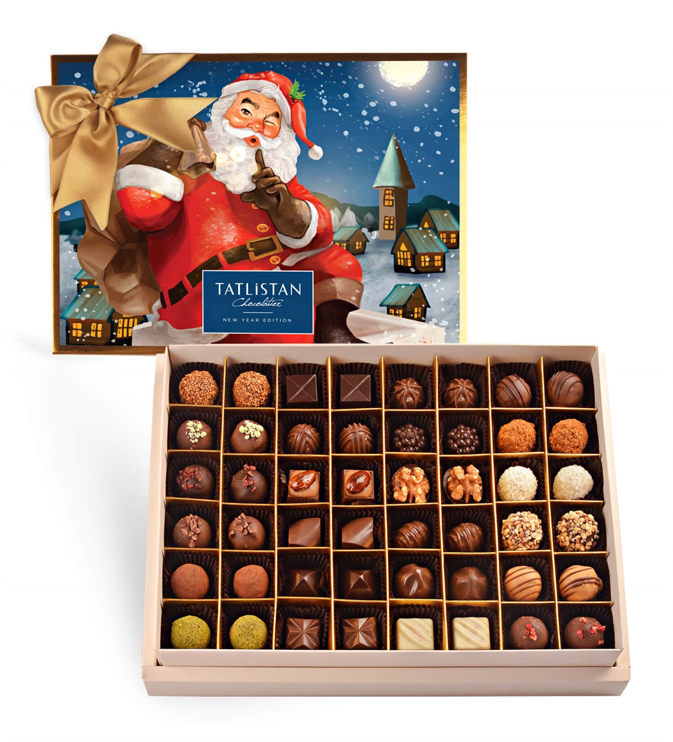 Bacadaki Noel Baba 24 Çeşitli Artisan ve Trüf Çikolata 48'li