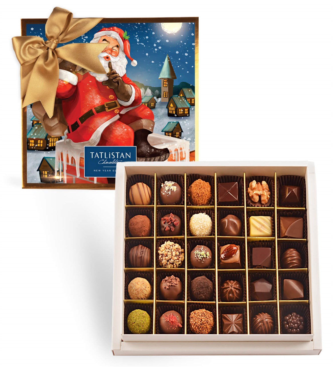 Bacadaki Noel Baba 30 Çeşitli Artisan ve Trüf Çikolata 30'lu