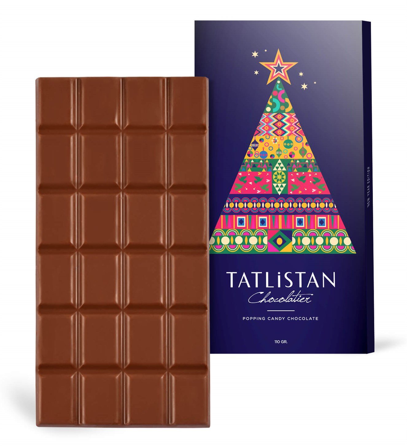 Canlı Renkler Ağacı - Patlayan Şekerli Tablet Yılbaşı Çikolatası