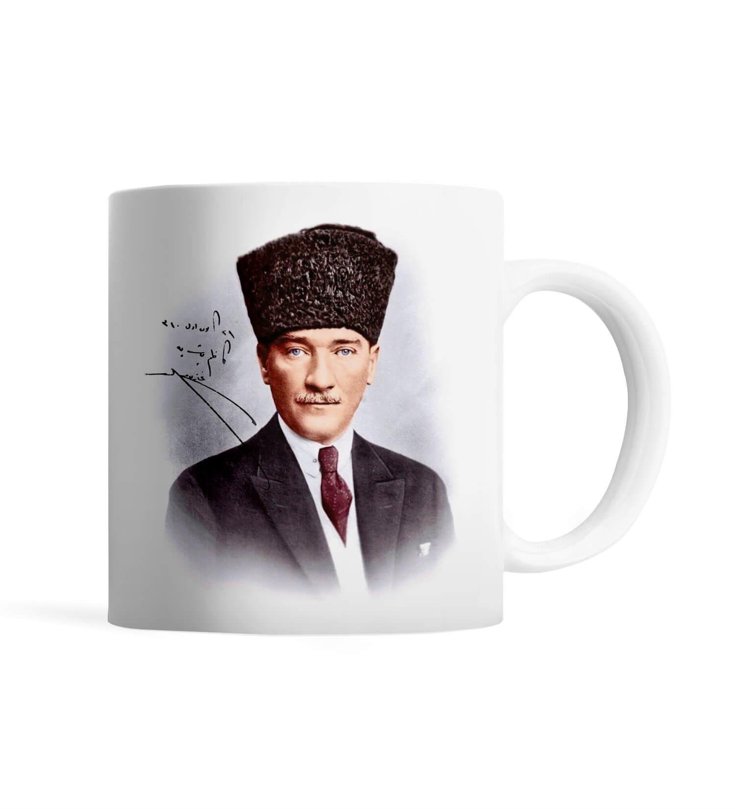 Atatürk ve İmzası Kupa Bardak