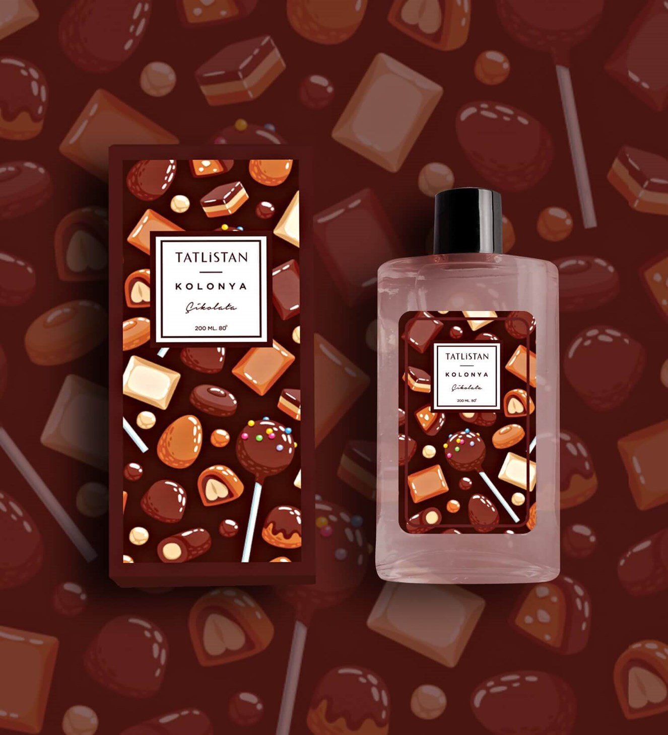 Çikolata Kolonyası Cam Şişe 200 ml