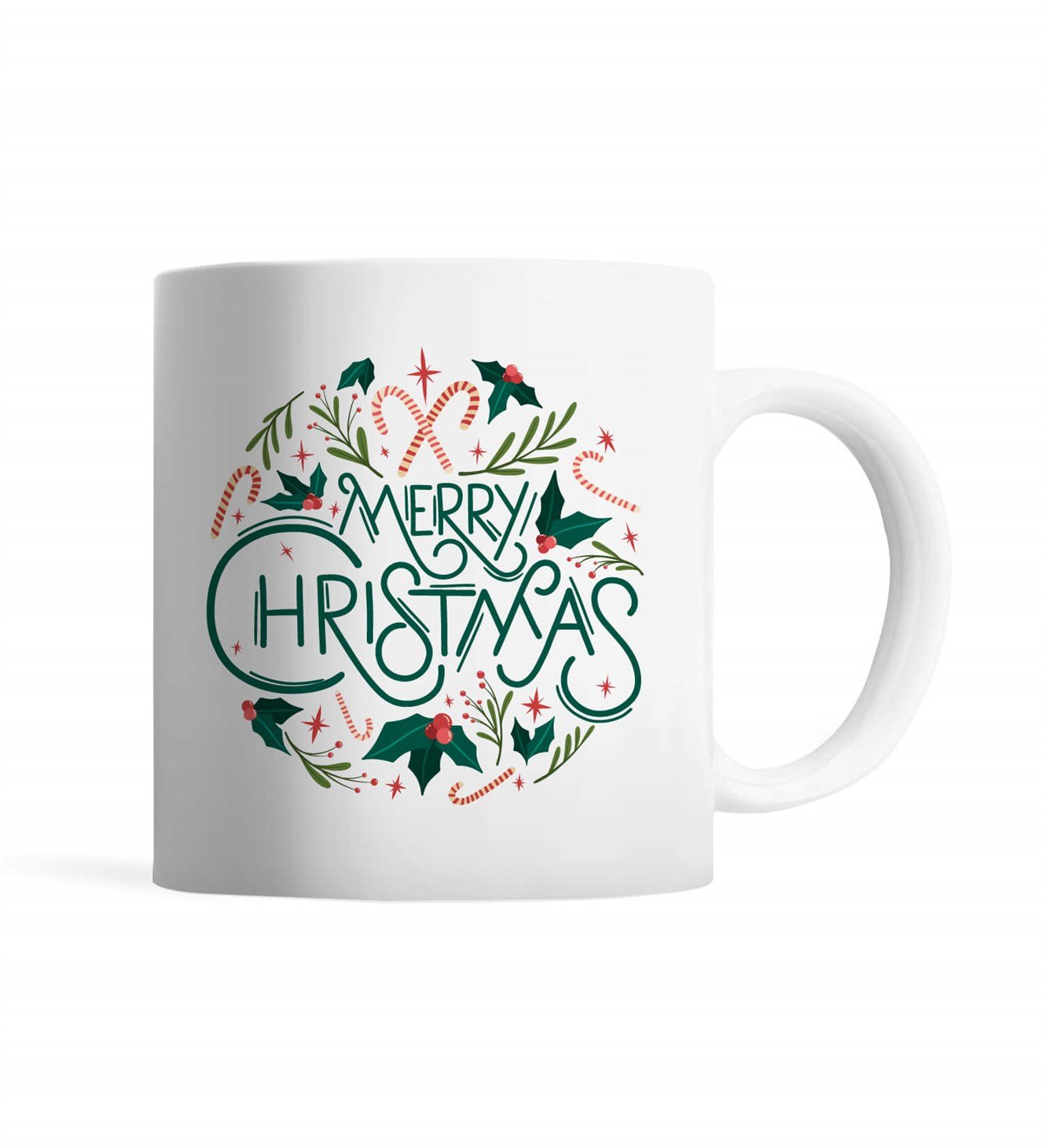 Desenli Merry Christmas Kupa Bardak