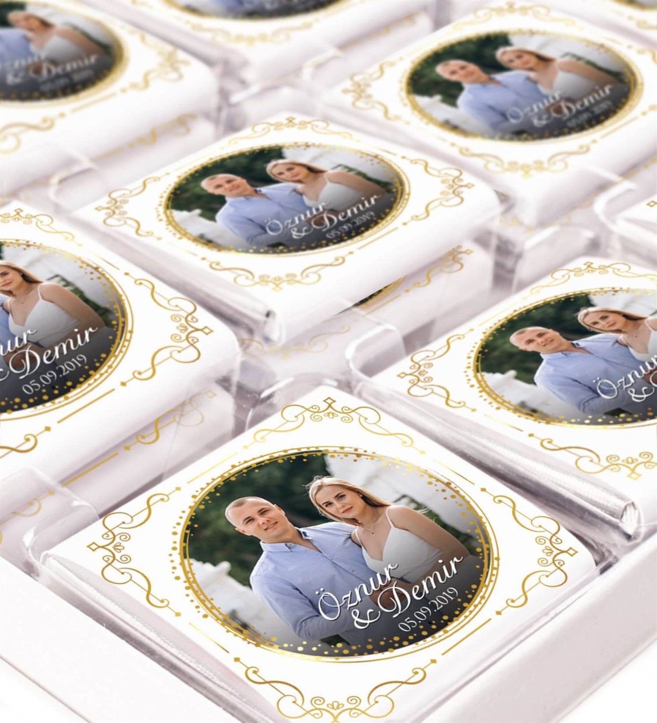 Fotoğraflı İsimli ve Tarihli Kutulu Söz & Nişan Çikolatası