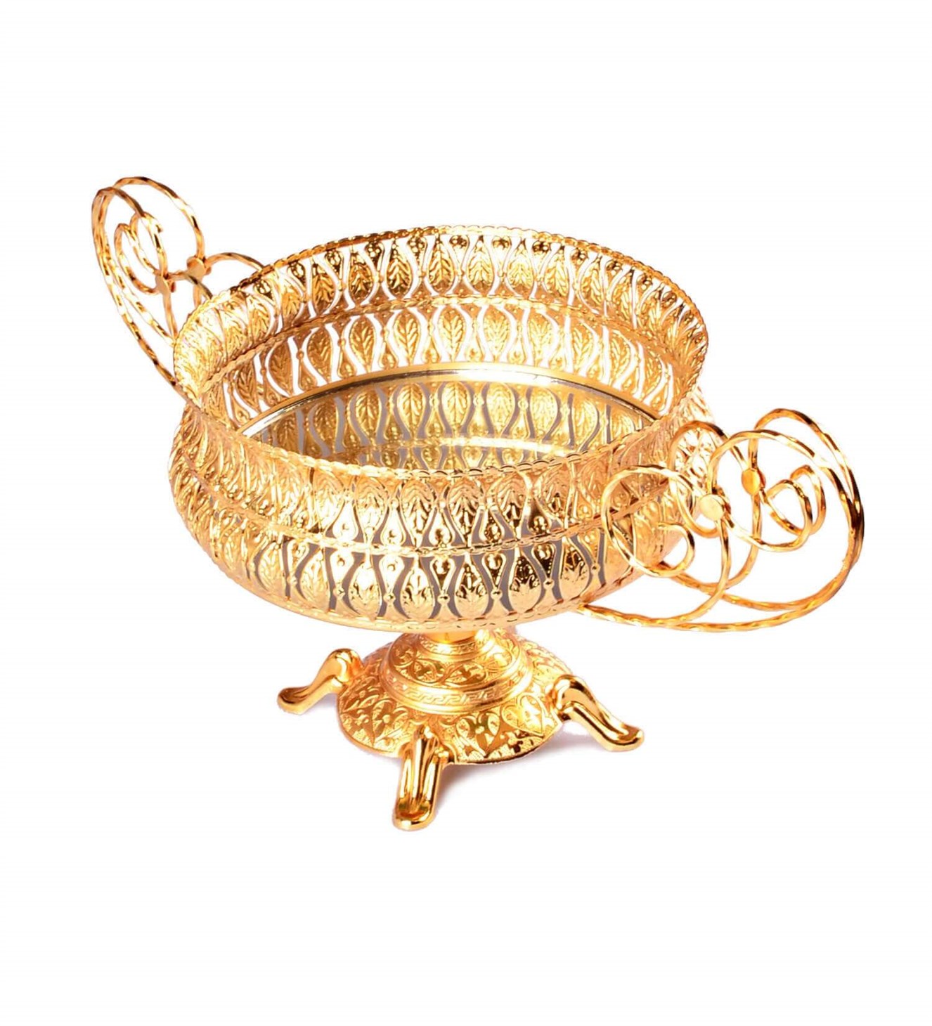 Gold Ayaklı Yuvarlak Aynalı Söz & Nişan Gondolu