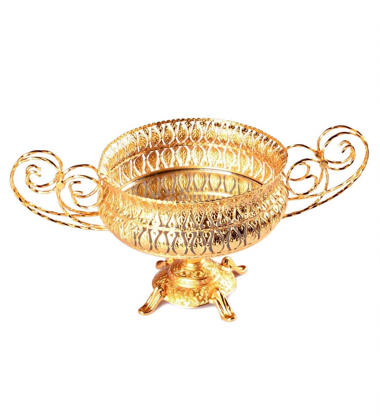 Gold Ayaklı Yuvarlak Aynalı Söz & Nişan Gondolu