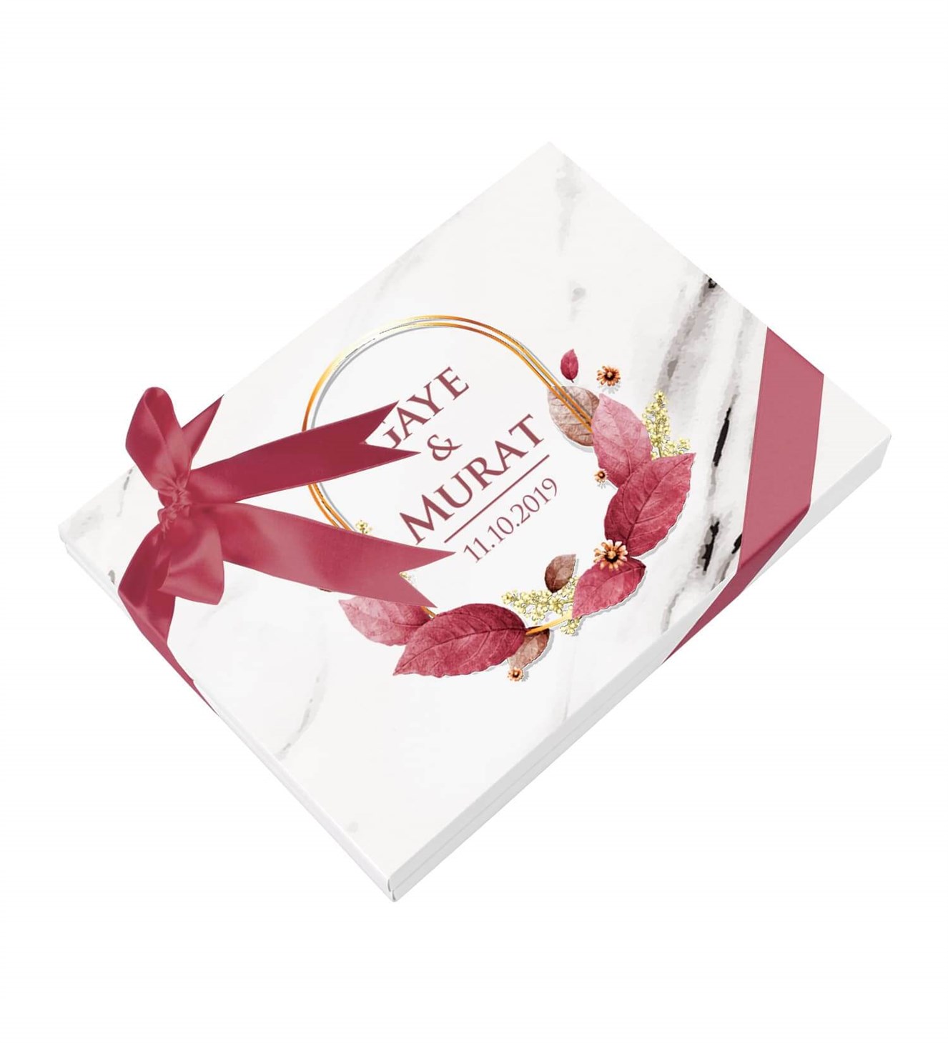 Gül Kurusu İsimli ve Tarihli Kutulu Söz & Nişan Çikolatası