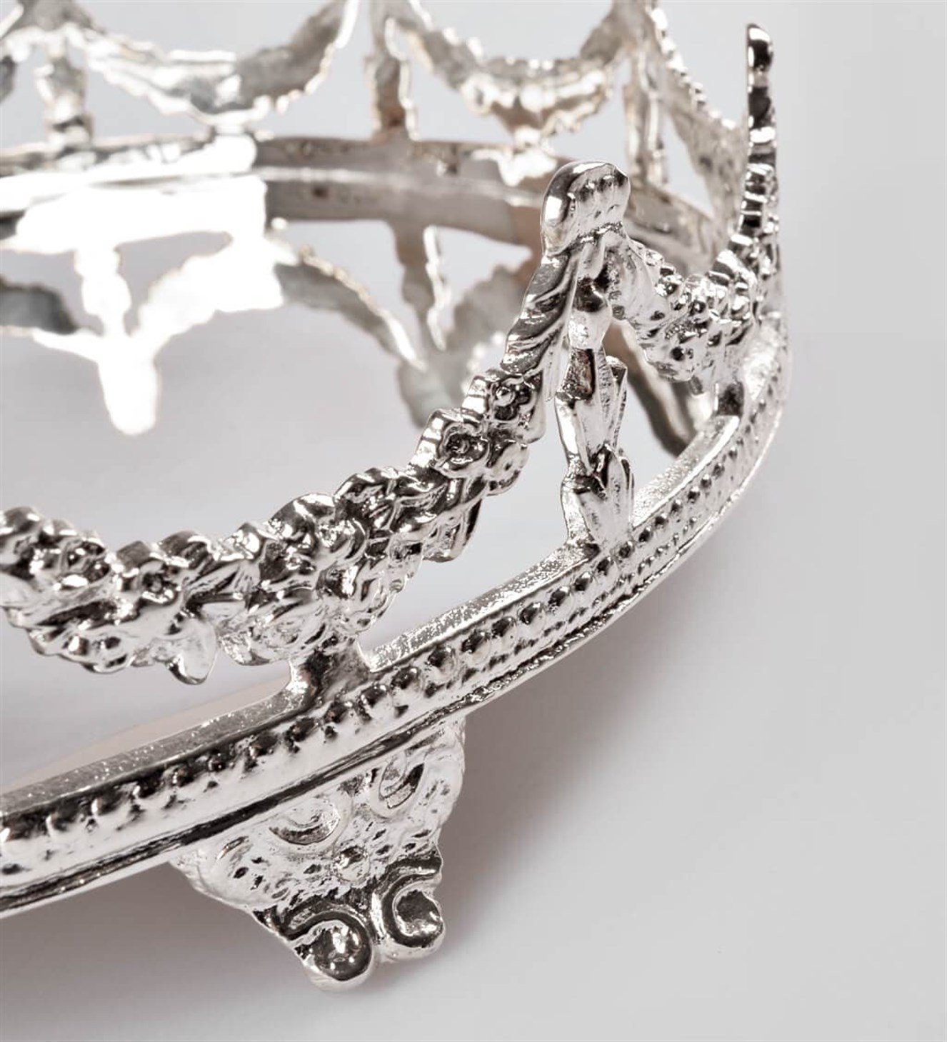 Gümüş Kaplama Yuvarlak Söz & Nişan Tepsisi