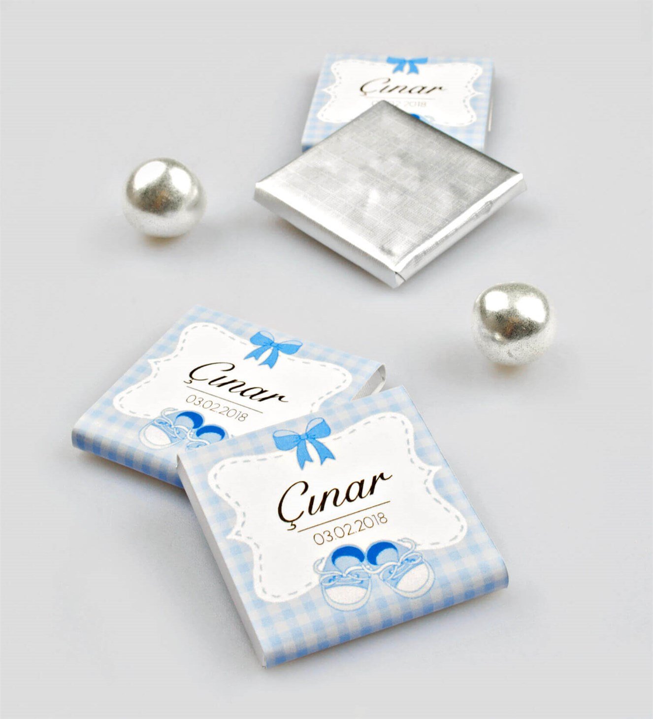 İsimli Erkek Bebek Çikolatası