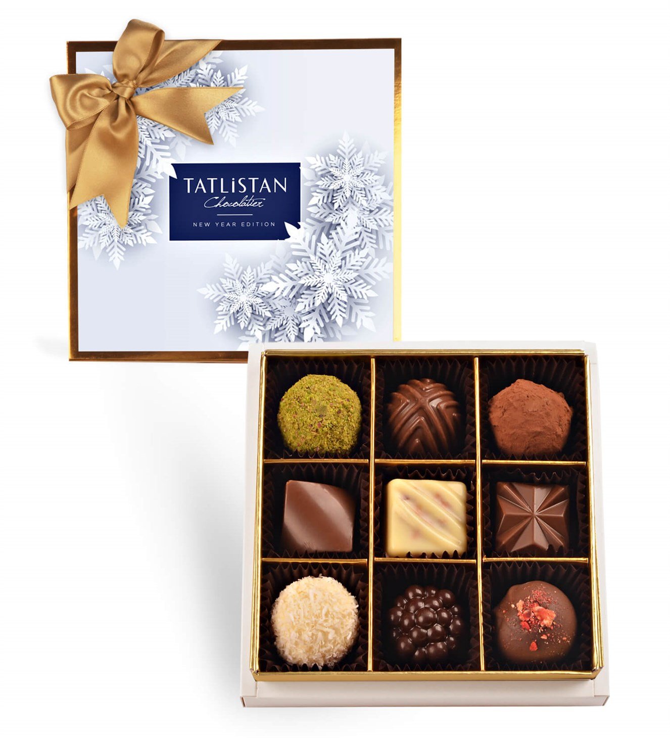 Kar Taneleri 9 Çeşitli Artisan ve Trüf Çikolata 9'lu