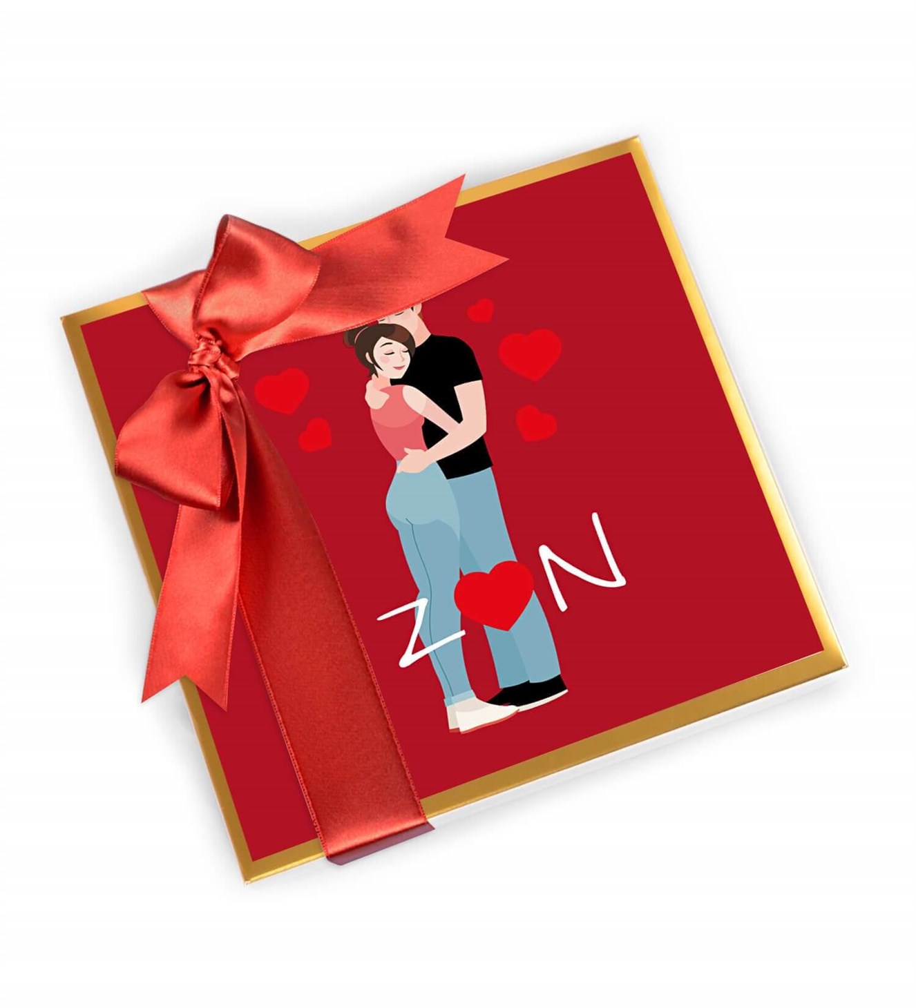 Kişiye Özel Baş Harfli, Aşk Dolu Sevgili Tasarım Kutulu Spesiyal Çikolata