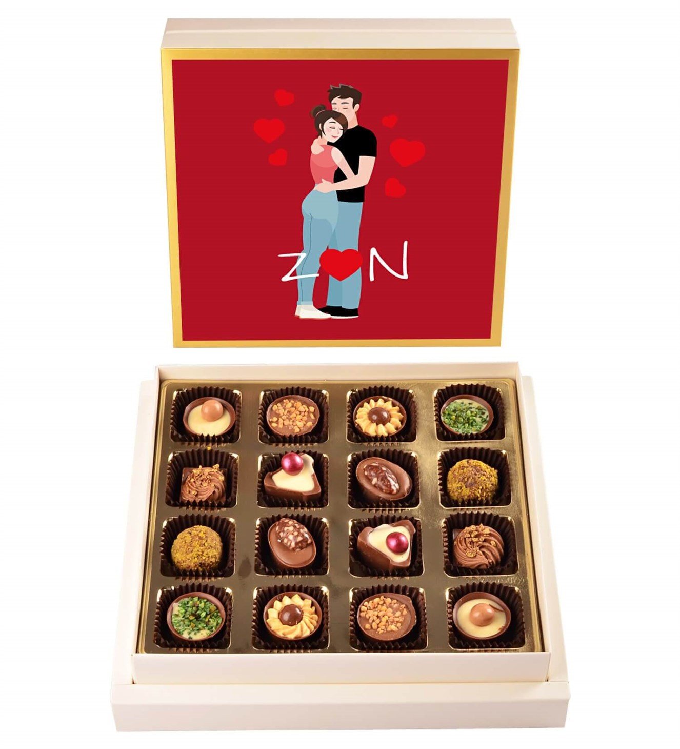 Kişiye Özel Baş Harfli, Aşk Dolu Sevgili Tasarım Kutulu Spesiyal Çikolata