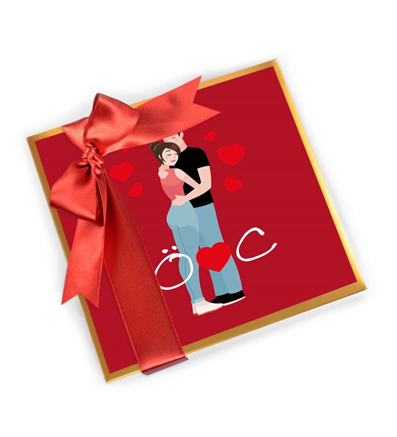 Kişiye Özel Baş Harfli, Aşk Dolu Sevgili Tasarım Kutulu Spesiyal Çikolata 9'lu