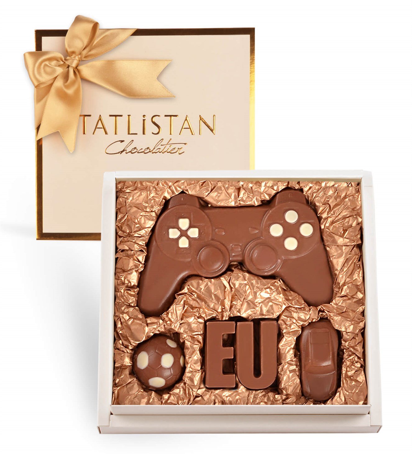 Kişiye Özel Baş Harfli, Joystick, Top ve Arabalı Çikolata