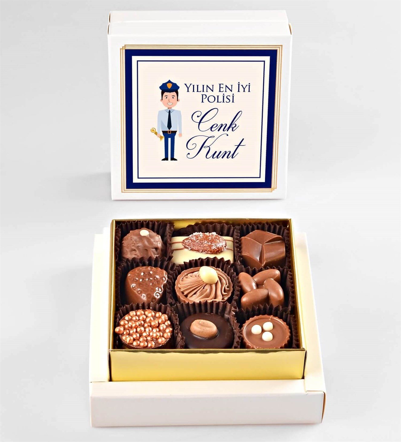 Kişiye Özel En İyi Erkek Polis Spesiyal Çikolata 9'lu