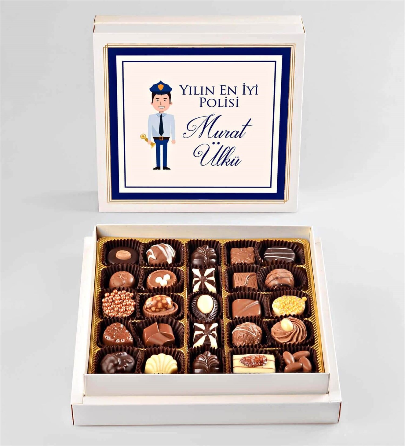 Kişiye Özel En İyi Erkek Polis Spesiyal Çikolata 25'li
