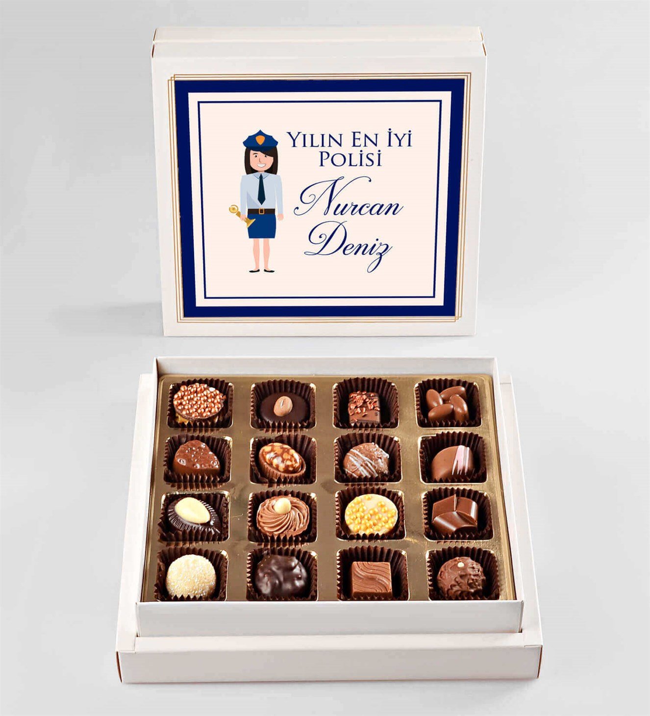 Kişiye Özel En İyi Kadın Polis Spesiyal Çikolata 16'lı