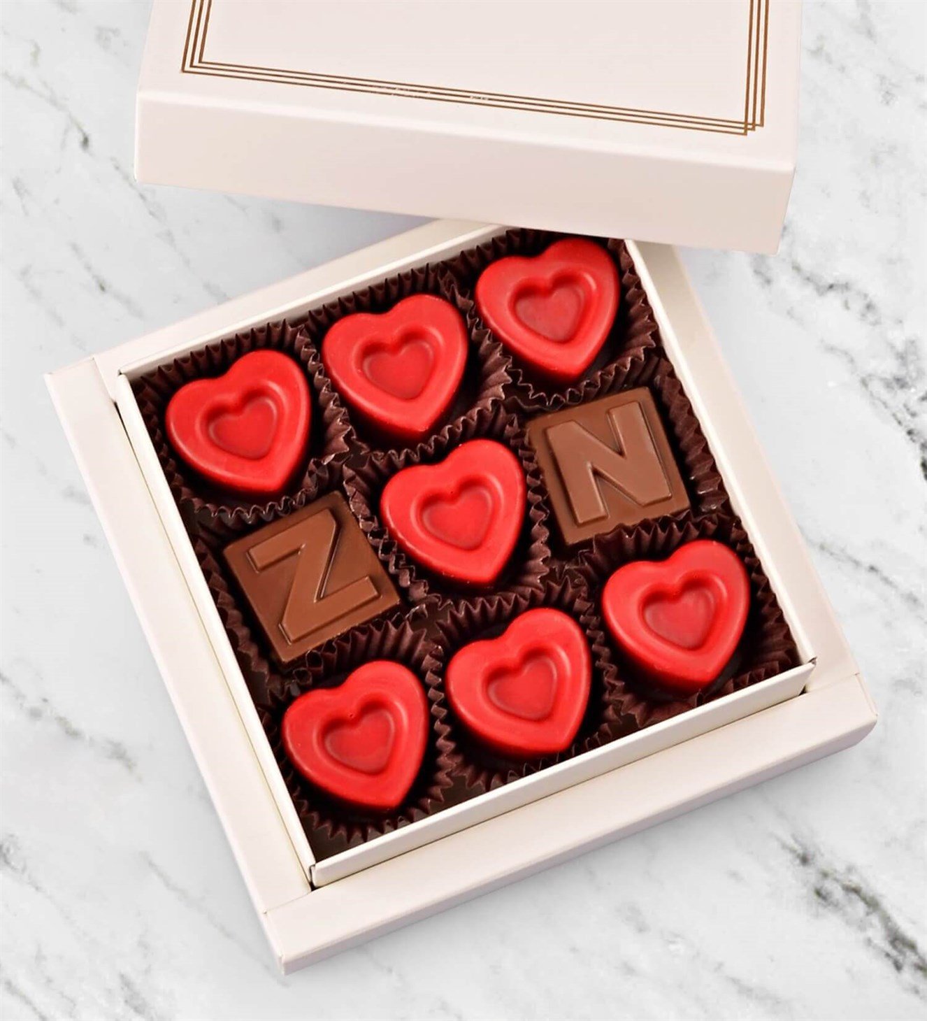 Kişiye Özel Harf ve Kalpler Çikolata