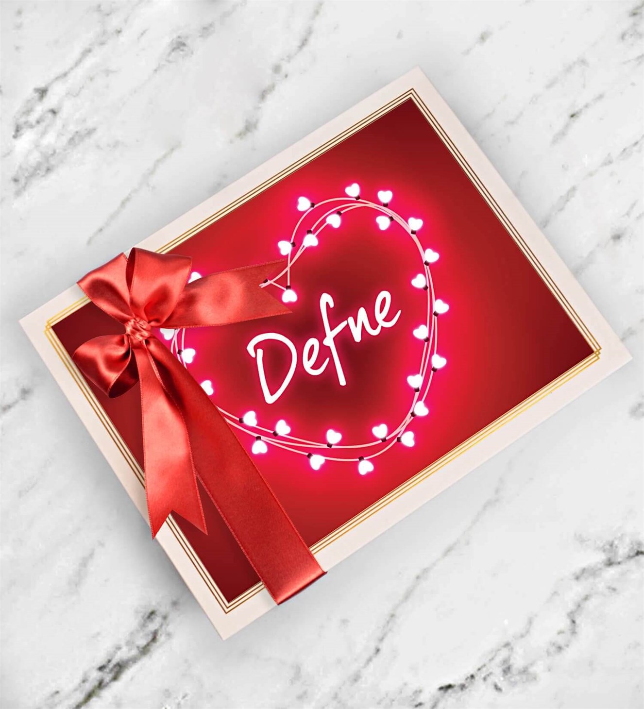 Kişiye Özel Işıltılı Kalp Tasarım Kutulu Spesiyal Çikolata 42'li