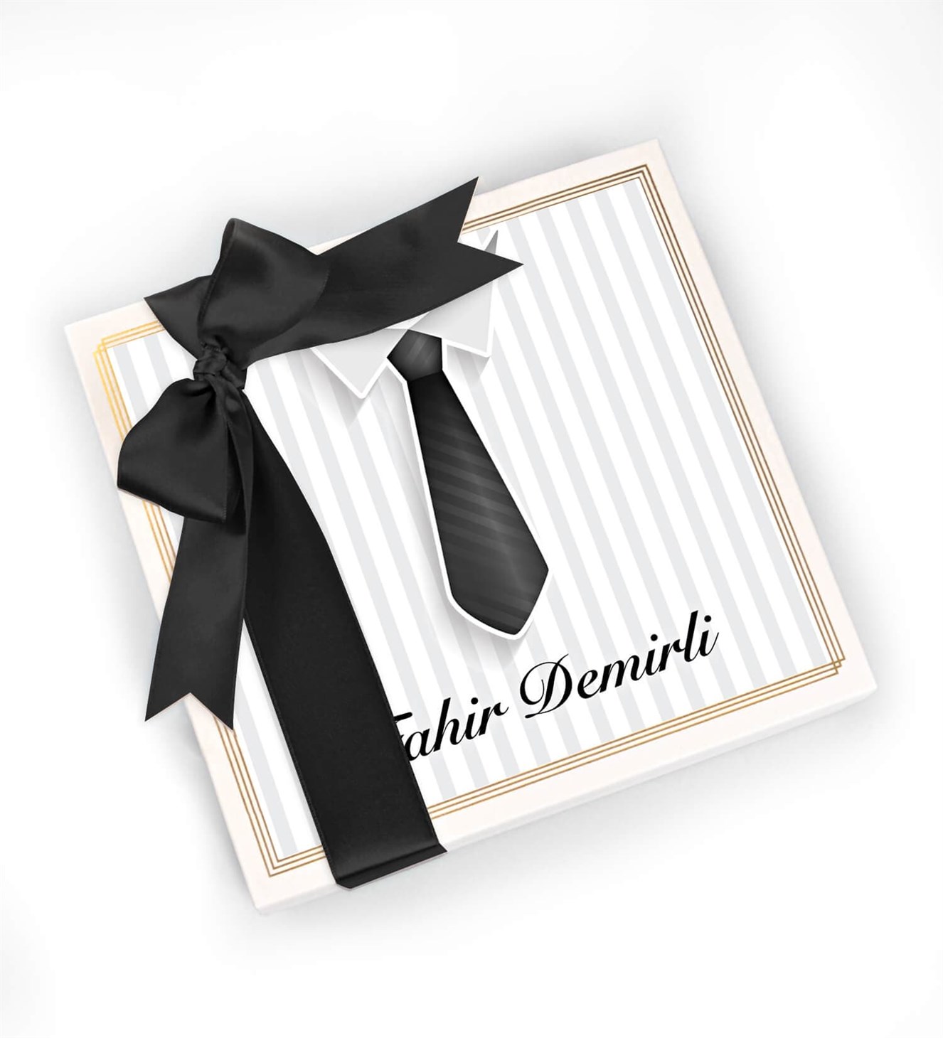 Kişiye Özel İsimli Kravatlı Spesiyal Çikolata 25'li