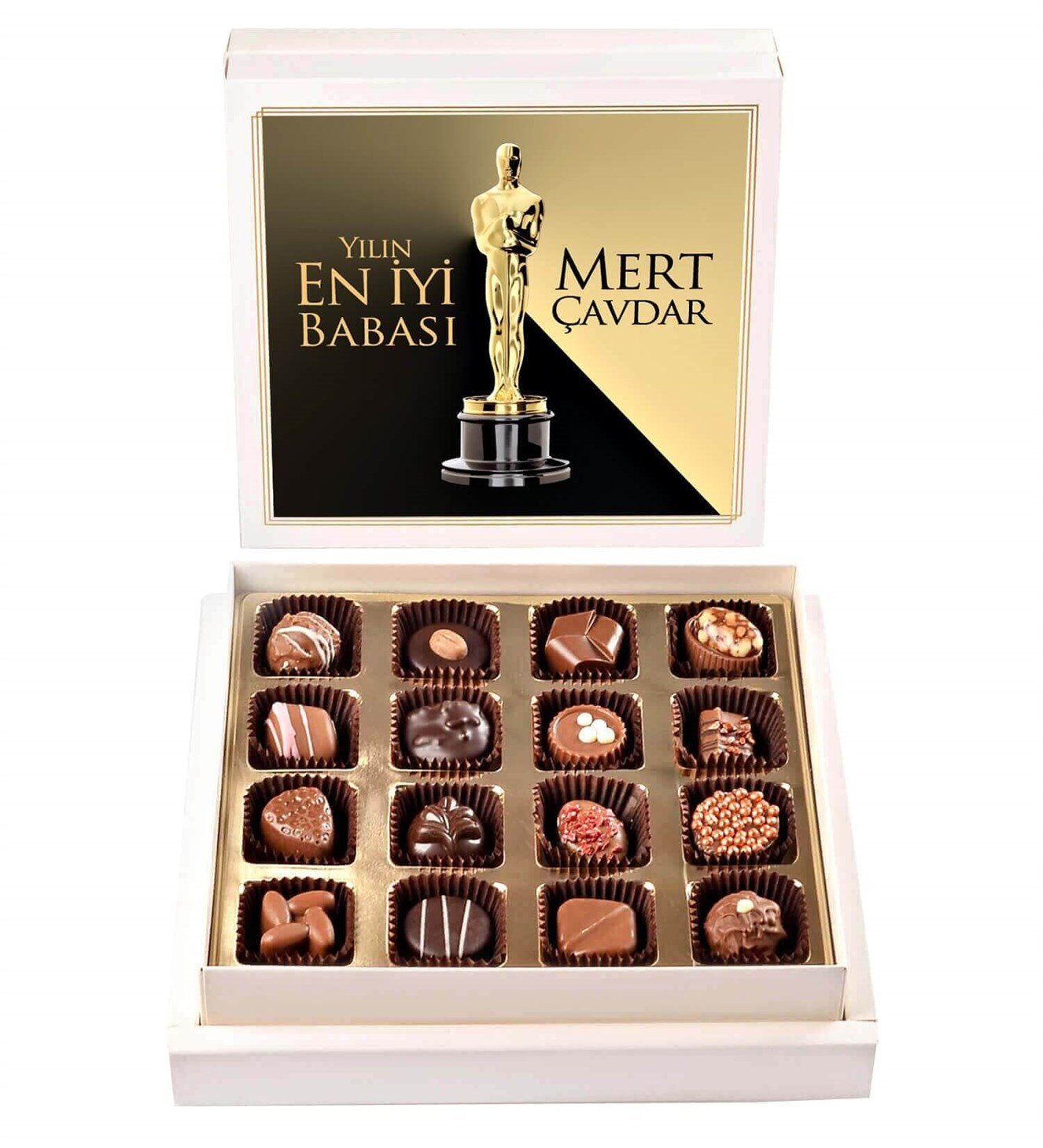 Kişiye Özel İsimli Yılın En İyi Babası Spesiyal Çikolata 16'lı