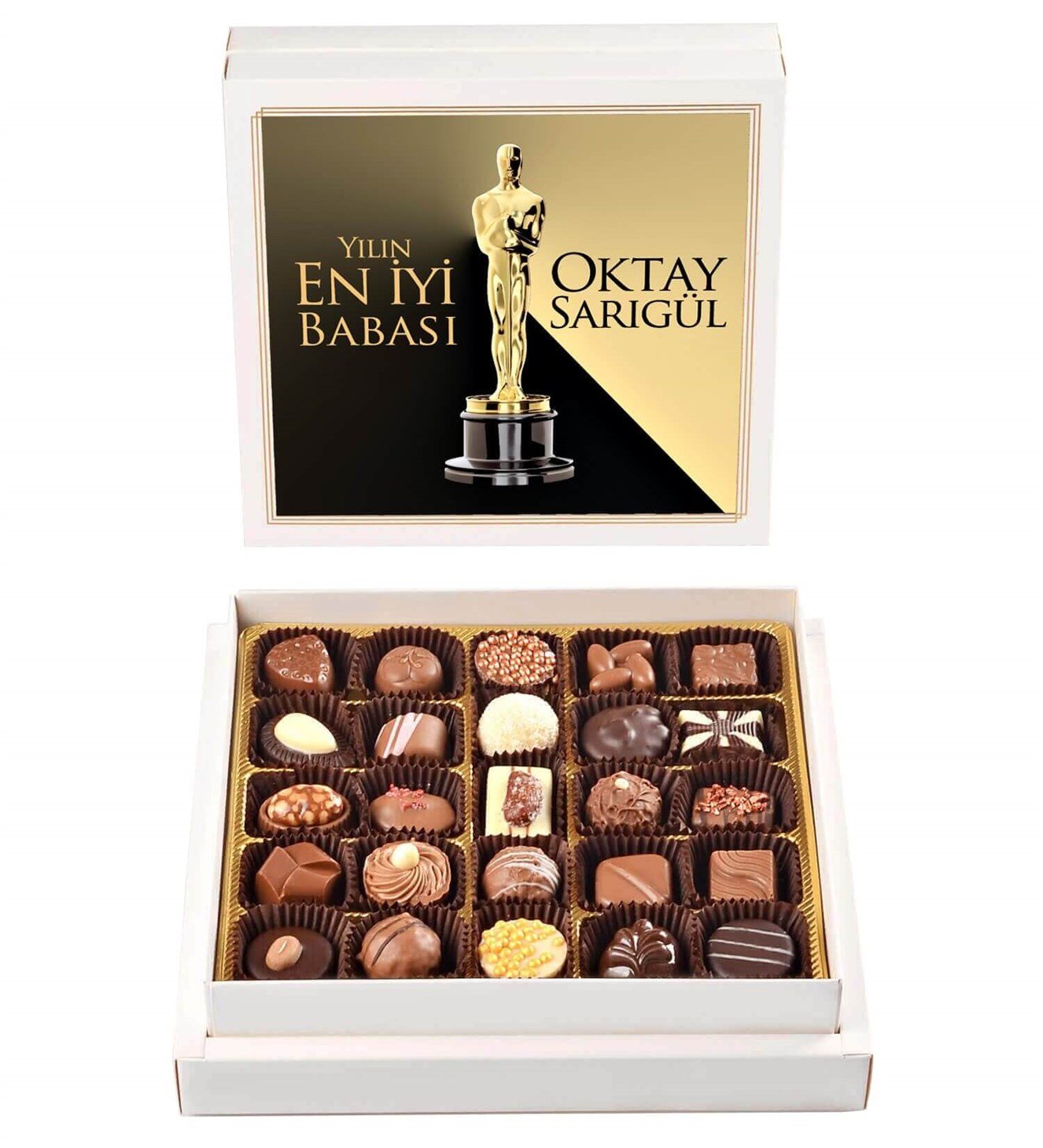 Kişiye Özel İsimli Yılın En İyi Babası Spesiyal Çikolata 25'li