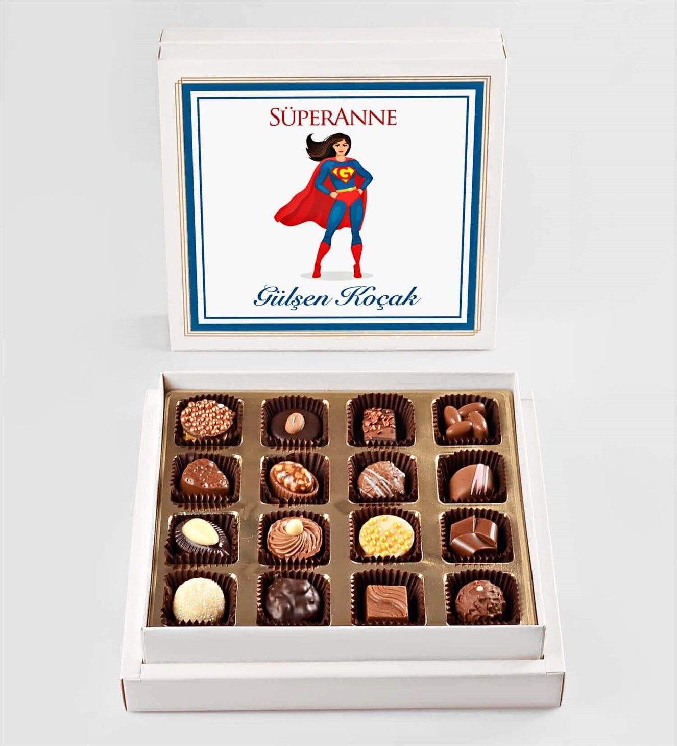 Kişiye Özel Süper Anne Spesiyal Çikolata 16'lı