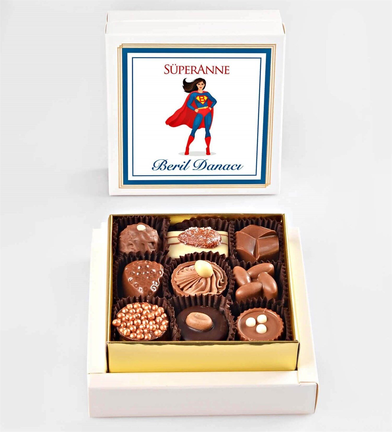 Kişiye Özel Süper Anne Spesiyal Çikolata 9'lu