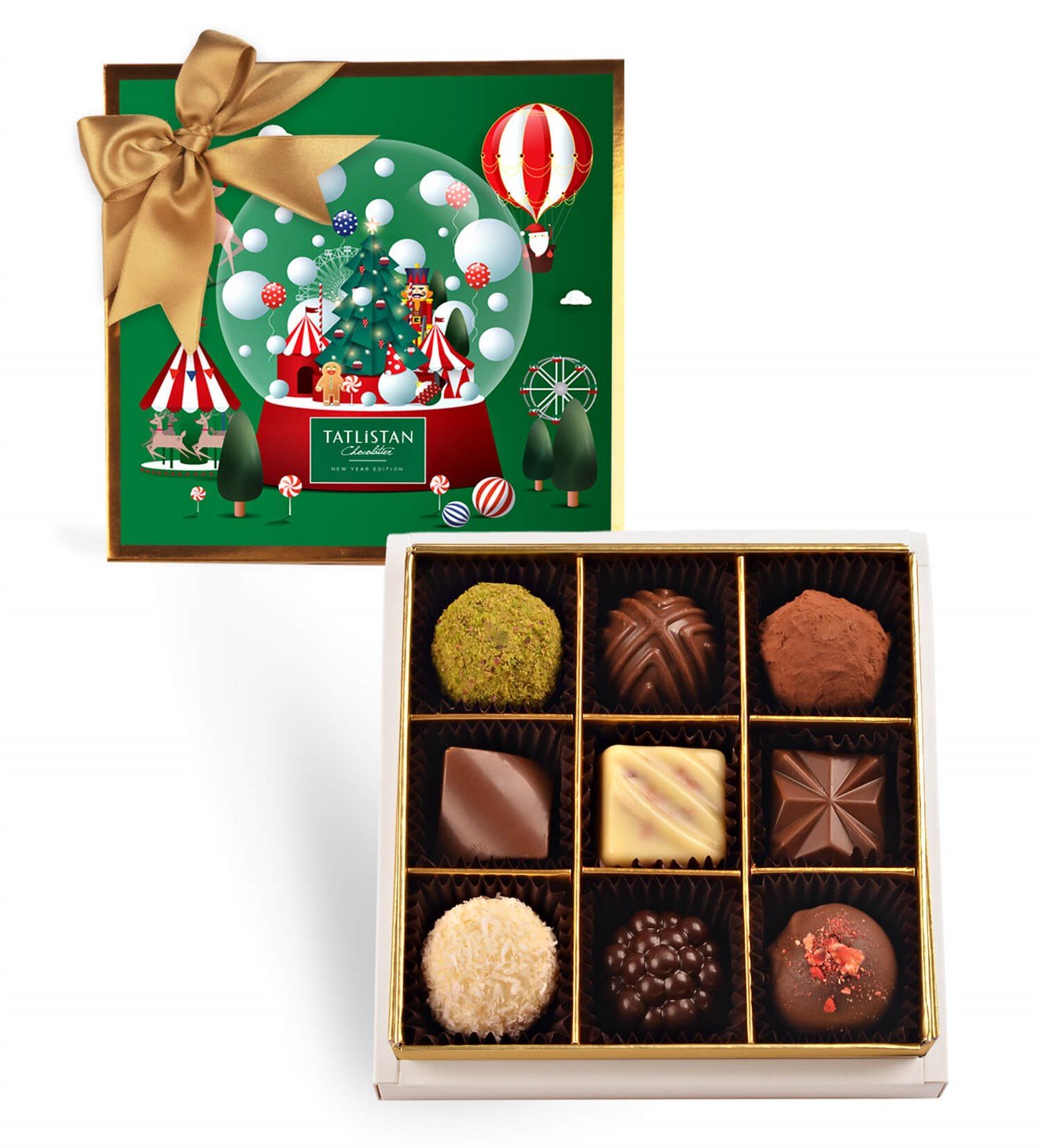 Kurşun Askerli Kar Küresi 9 Çeşitli Artisan ve Trüf Çikolata 9'lu