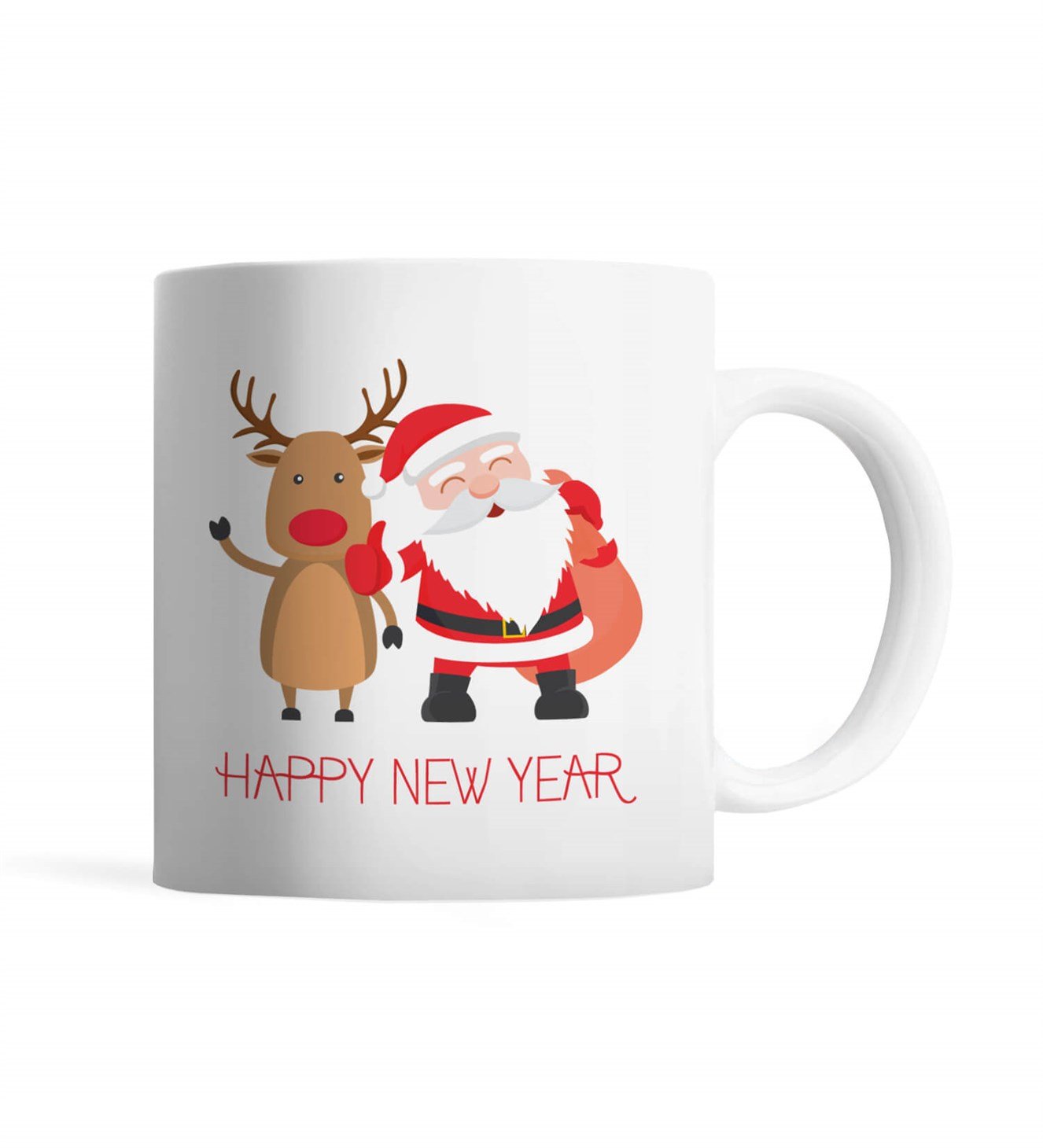 Noel Baba ve Geyik Hediye Kupa Bardak