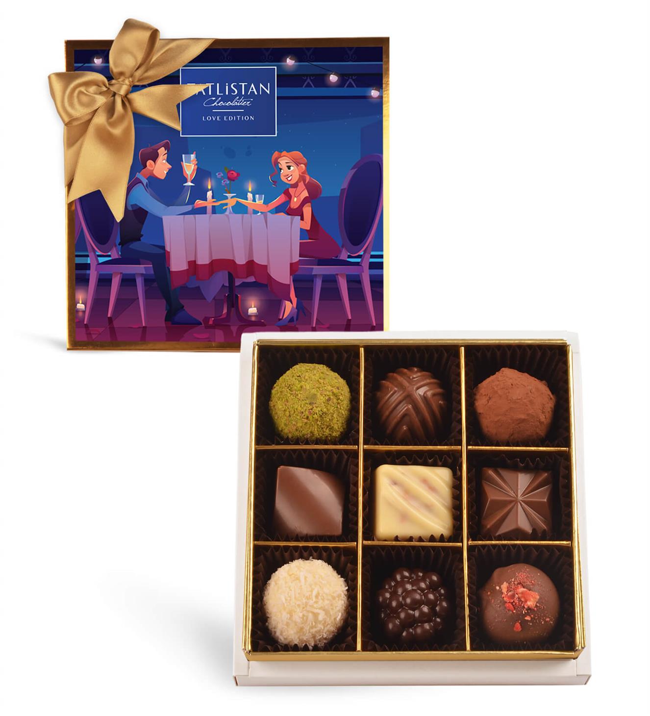 Romantic Dinner | 9 Çeşitli Artisan Çikolata 9'lu