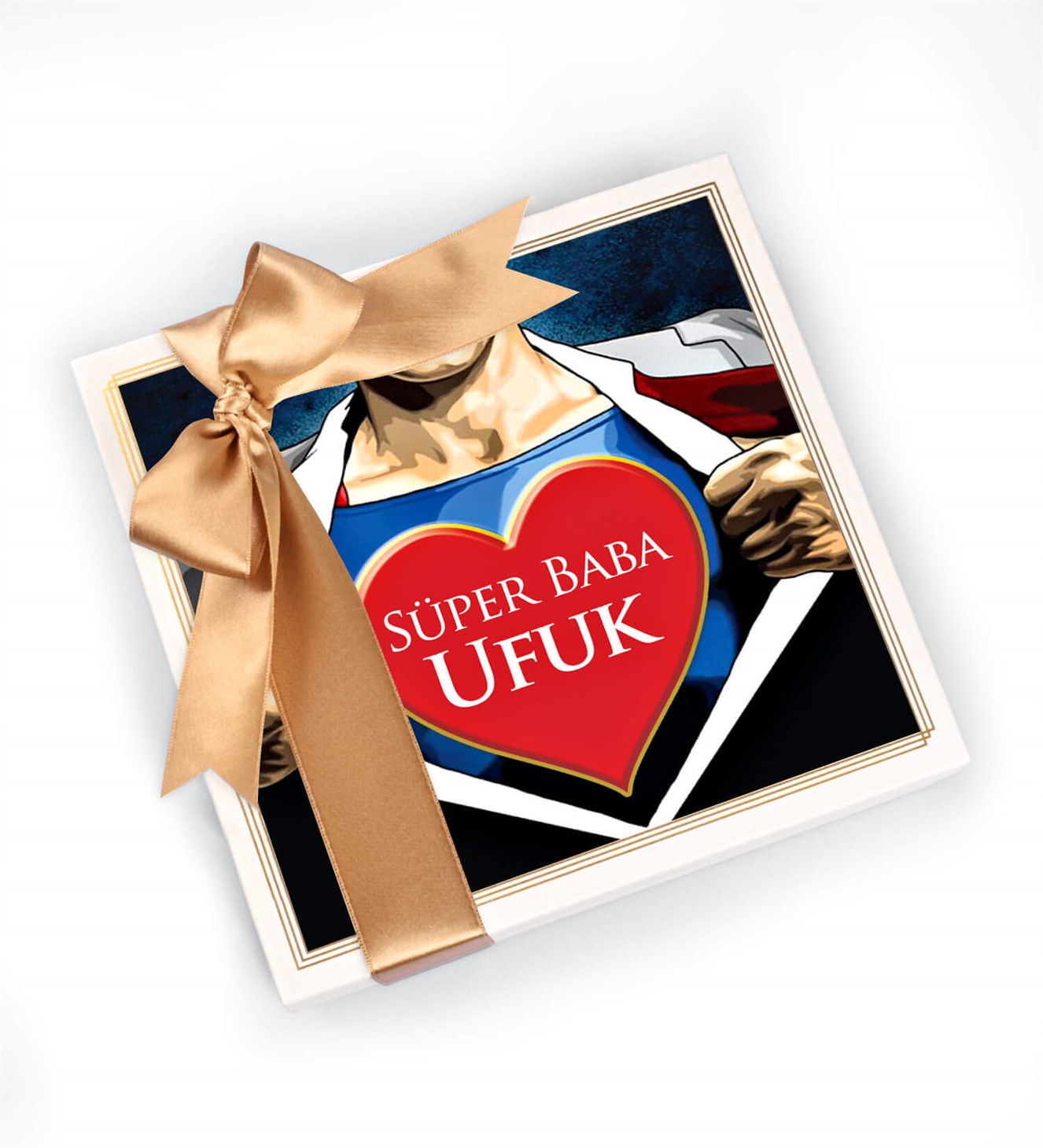 Süper Baba İsme Özel Spesiyal Çikolata 9'lu