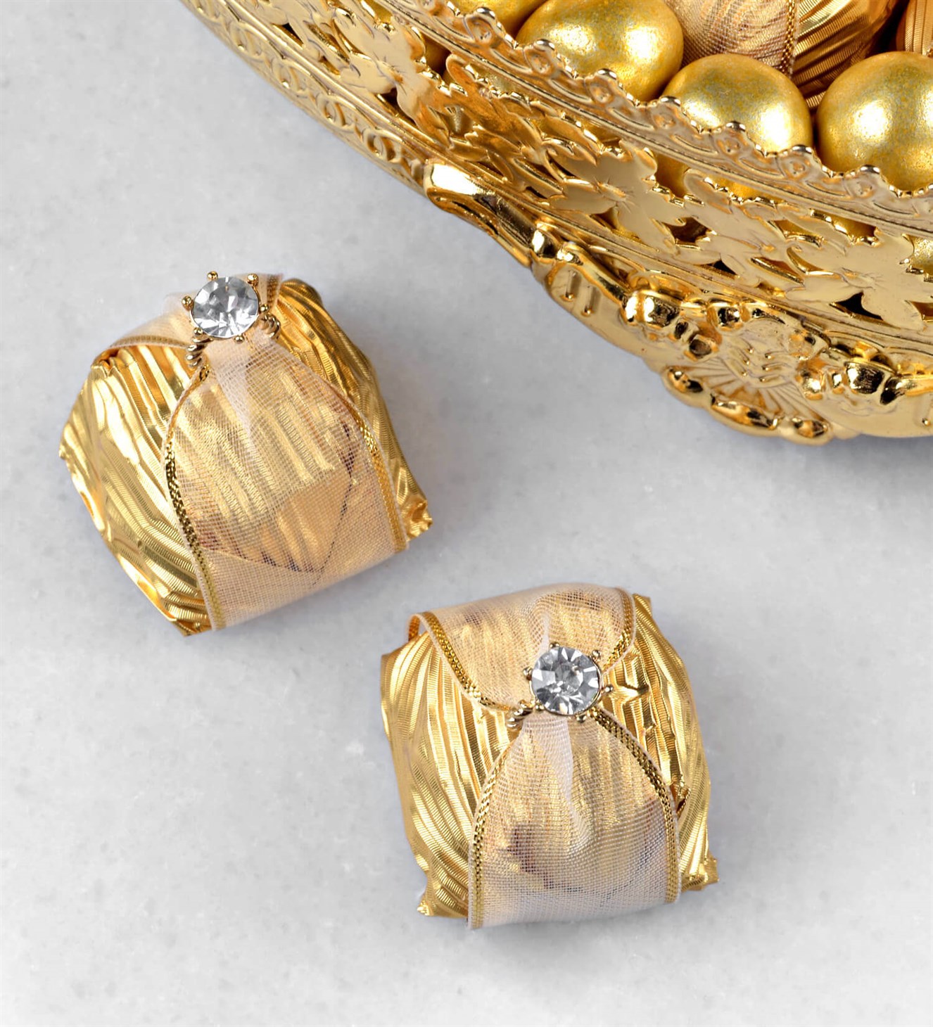 Tek Taş Yüzüklü Gold Fındıklı Söz & Nişan Çikolatası