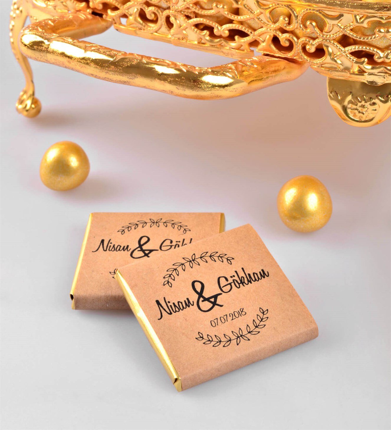 Vintage Kraft İsimli Söz & Nişan Çikolatası