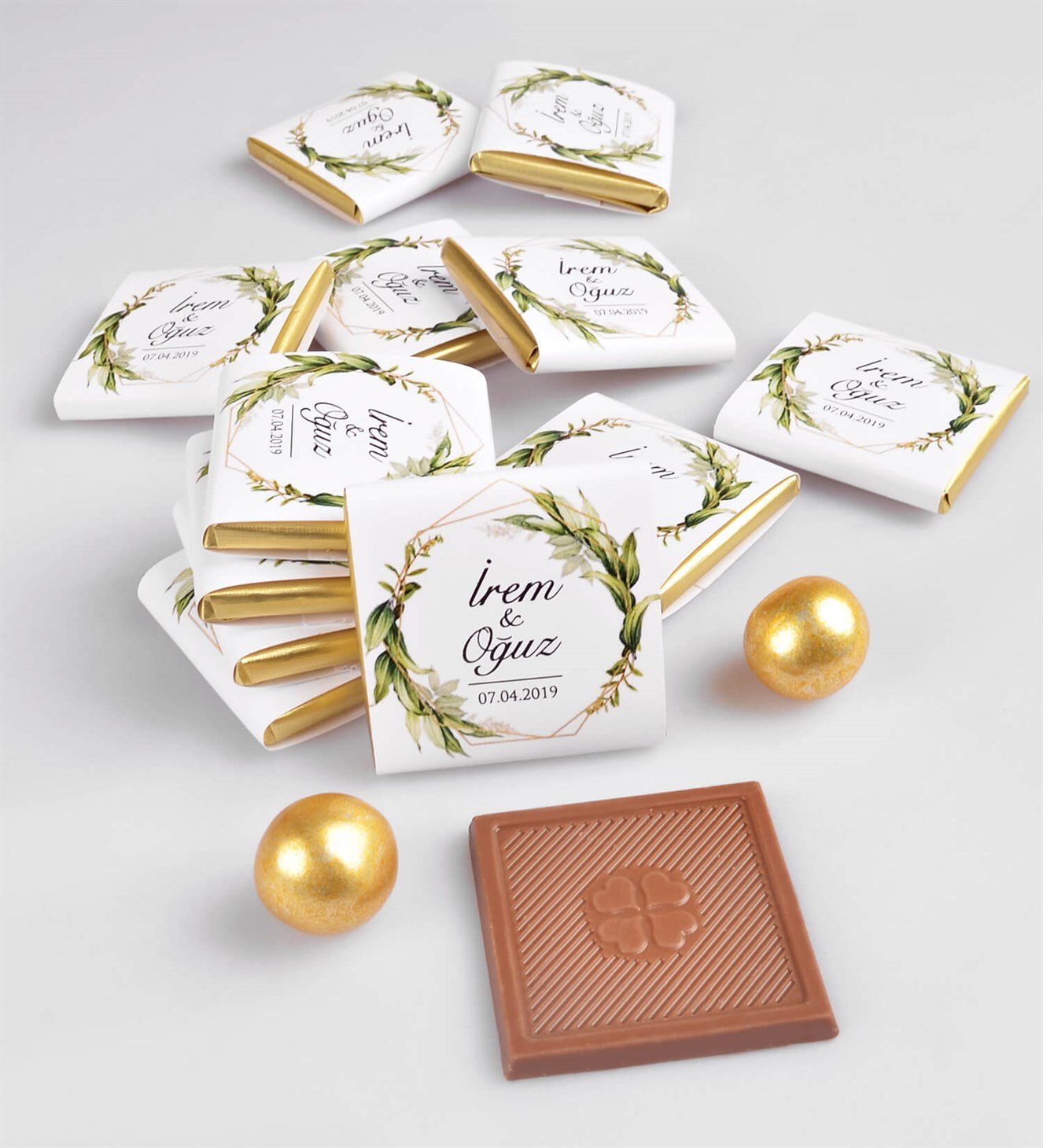 Yeşil Dallı İsimli Söz & Nişan Çikolatası