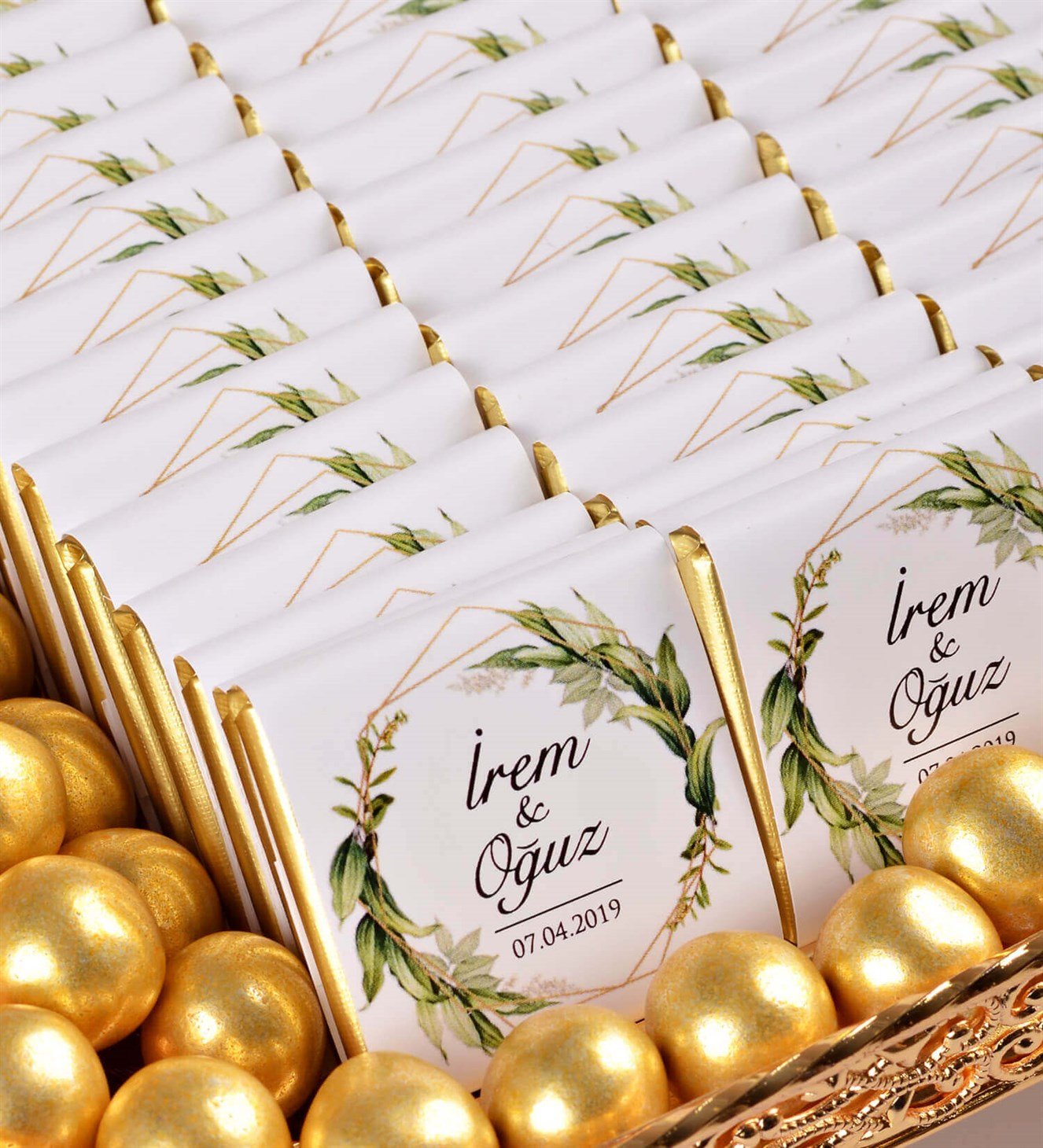 Yeşil Dallı İsimli Söz & Nişan Çikolatası