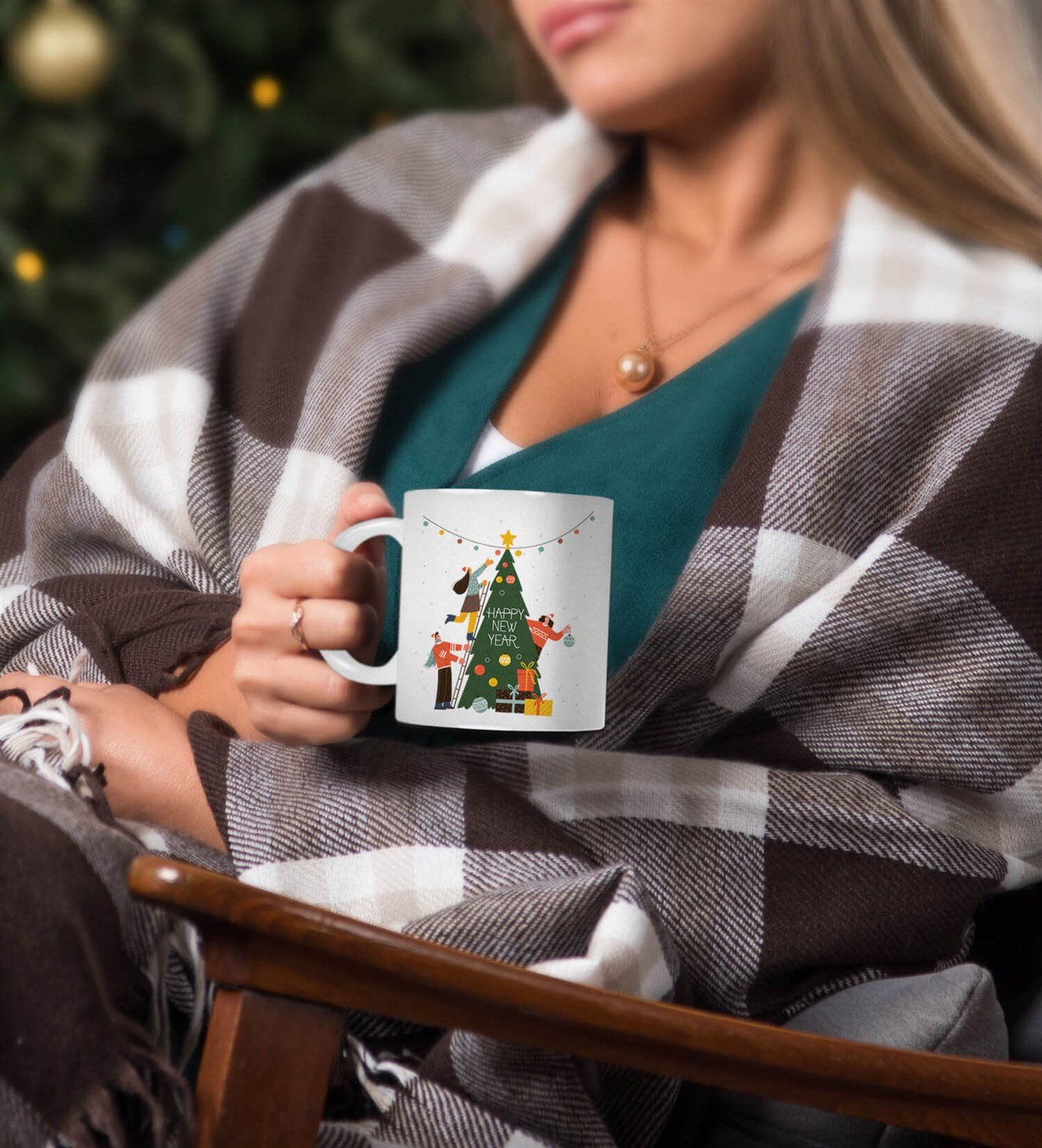 Yılbaşı Ağaç ve Süsleri Hediye Kupa Bardak