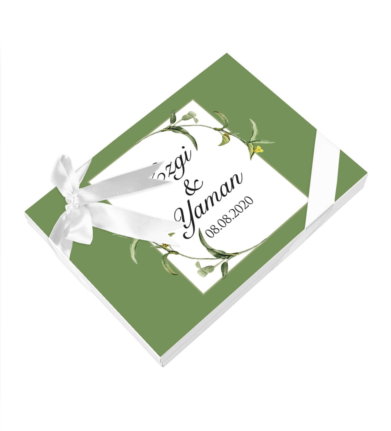 Zarif Dallar İsimli ve Tarihli Kutulu Söz & Nişan Çikolatası