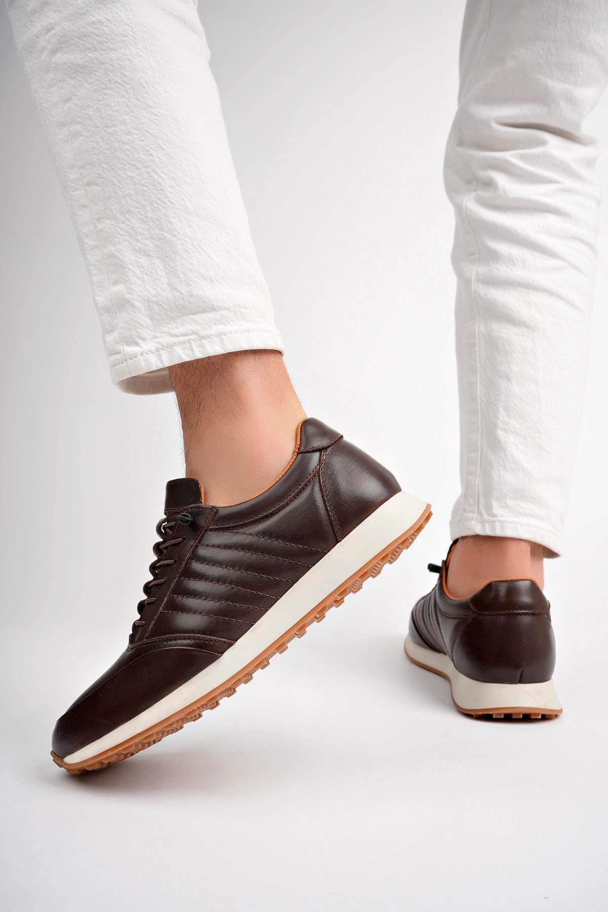 Hakiki Deri Kahverengi Erkek Deri Sneaker MRD26-0062