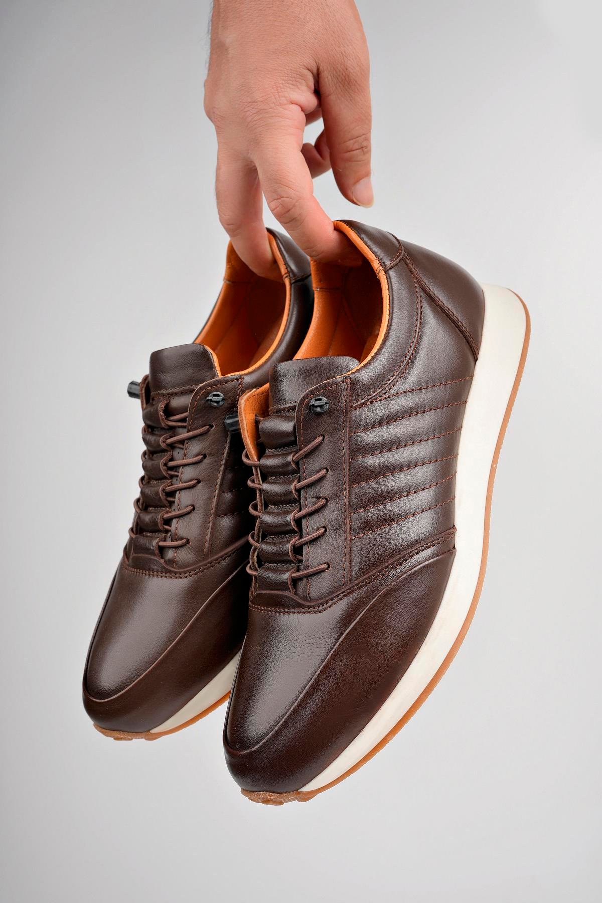Hakiki Deri Kahverengi Erkek Deri Sneaker MRD26-0062
