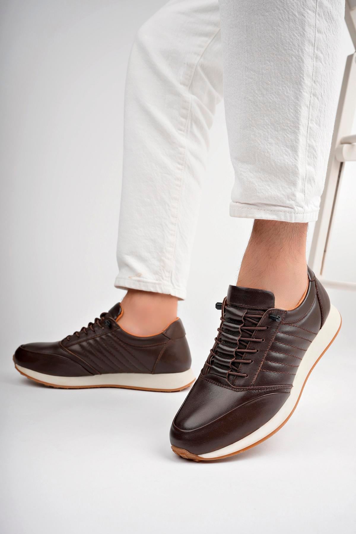 Hakiki Deri Kahverengi Erkek Deri Sneaker MRD26-0062