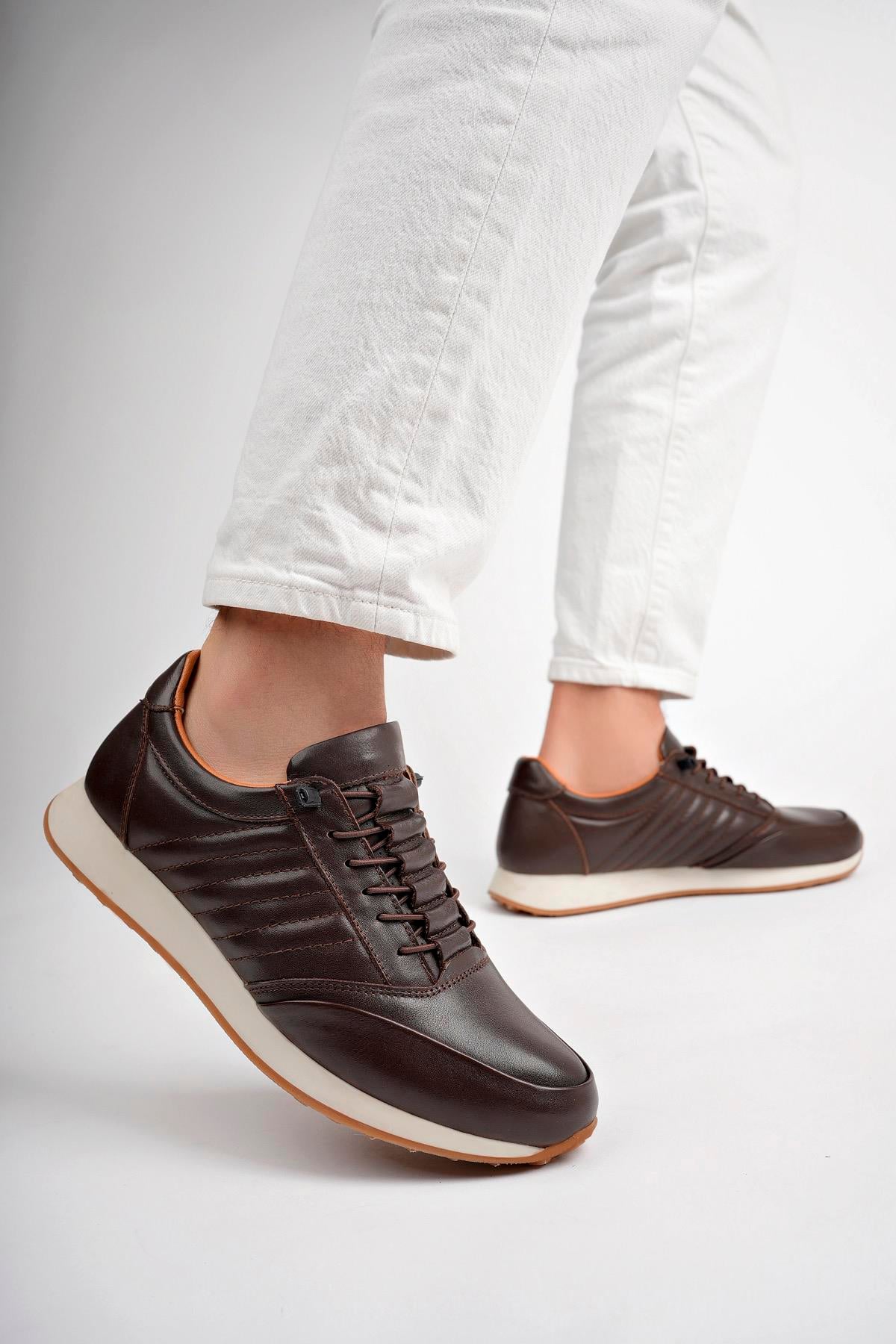 Hakiki Deri Kahverengi Erkek Deri Sneaker MRD26-0062