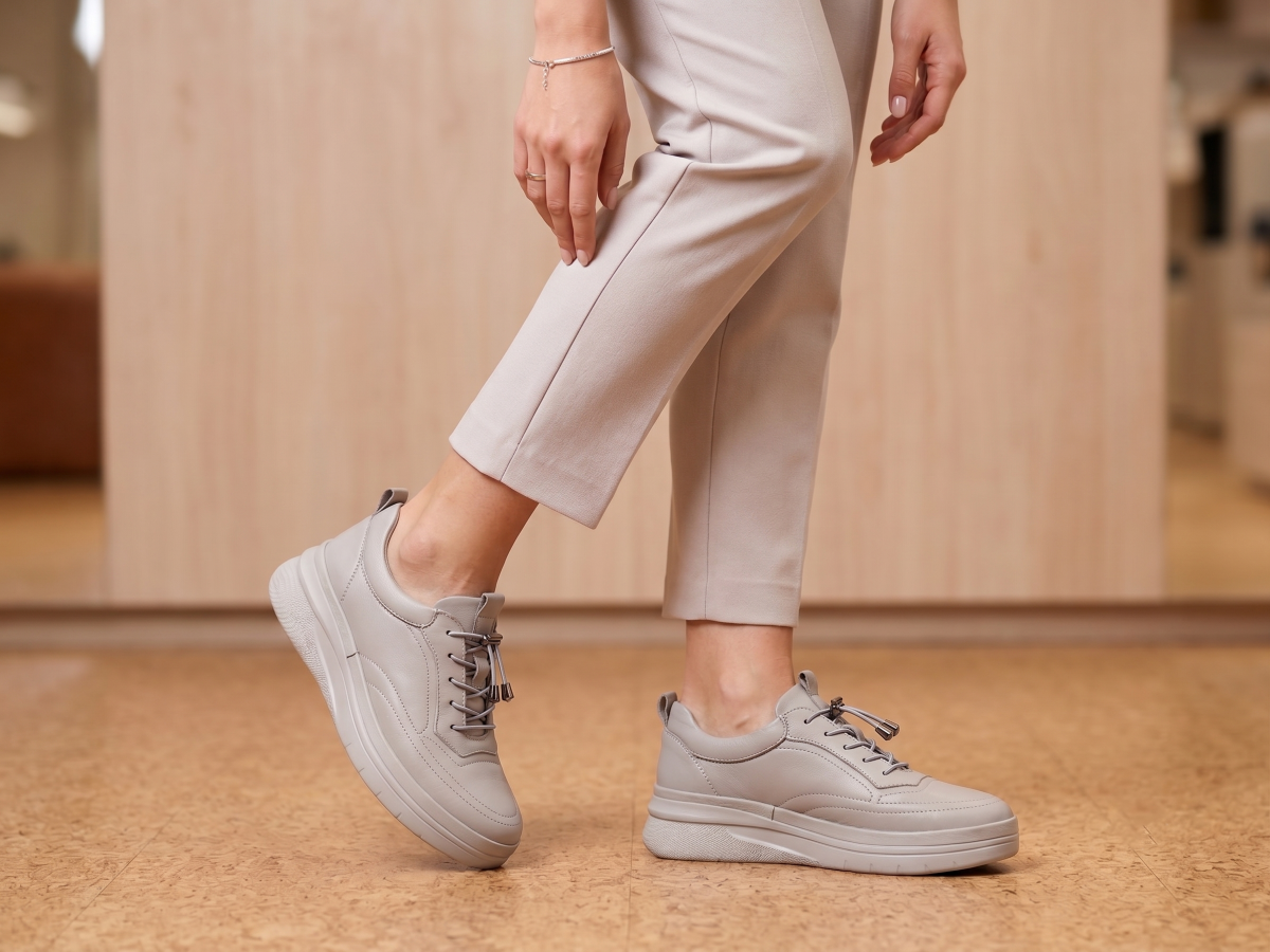 Hakiki Deri Silver Kadın Deri Sneaker DP87-0120