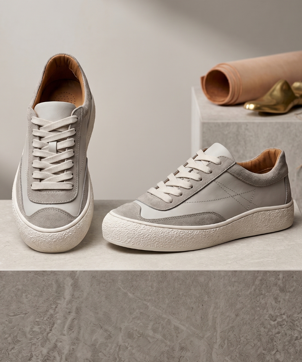 Hakiki Deri Silver Kadın Deri Sneaker DP87-0180