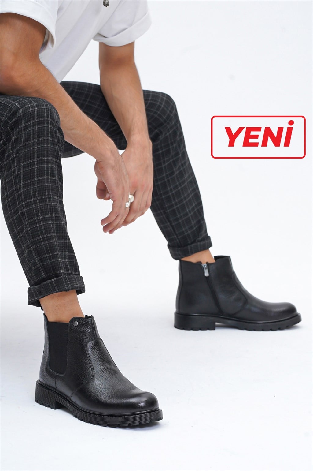 Hakiki Deri Siyah Erkek Deri Bot MRD22-4867