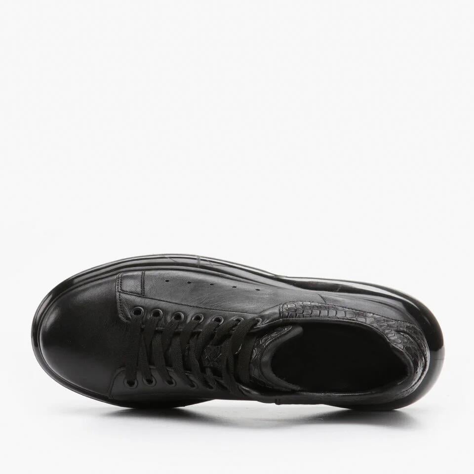 Hakiki Deri Siyah Erkek Sneaker Ayakkabı MRD24-0900