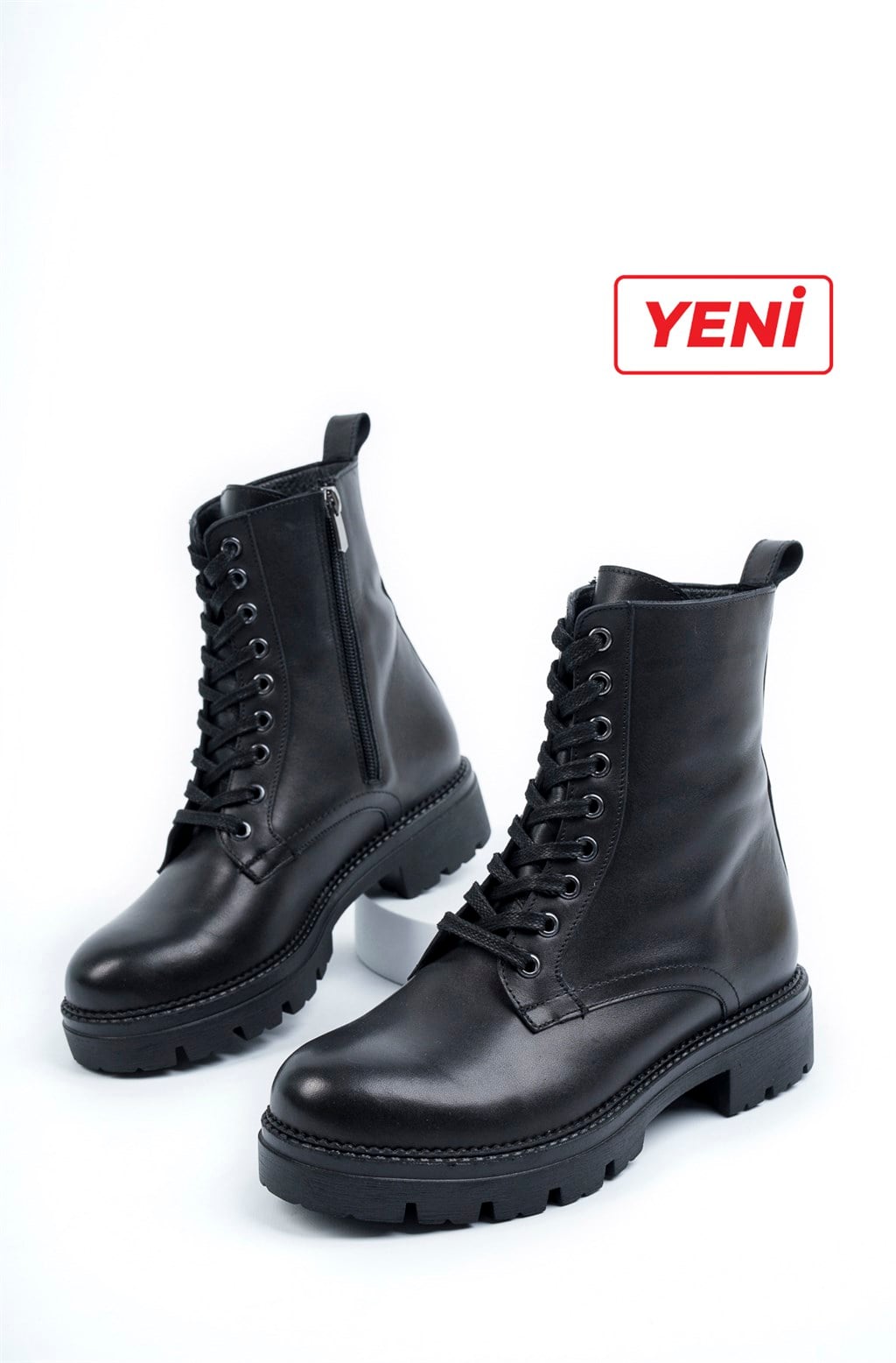 Hakiki Deri Siyah Kadın Deri Bot TRC-1856