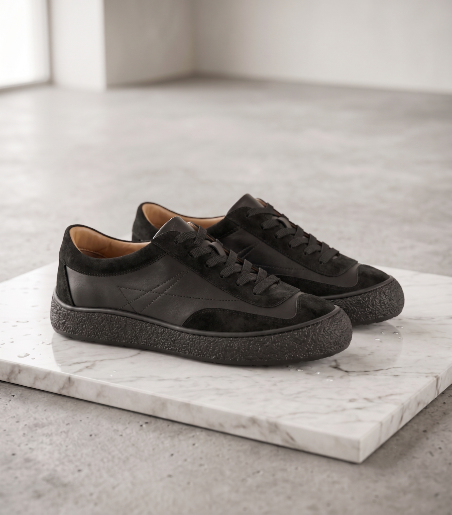 Hakiki Deri Siyah Kadın Deri Sneaker DP87-0180