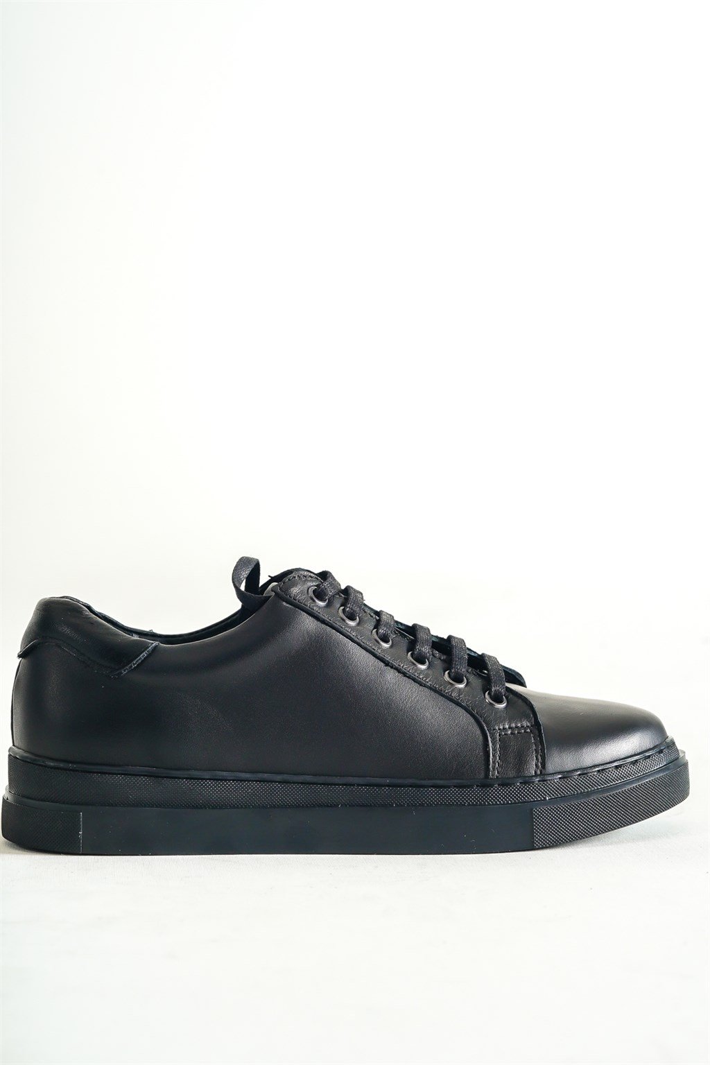 Hakiki Deri Siyah Siyah Kadın Deri Sneaker VNS-M010