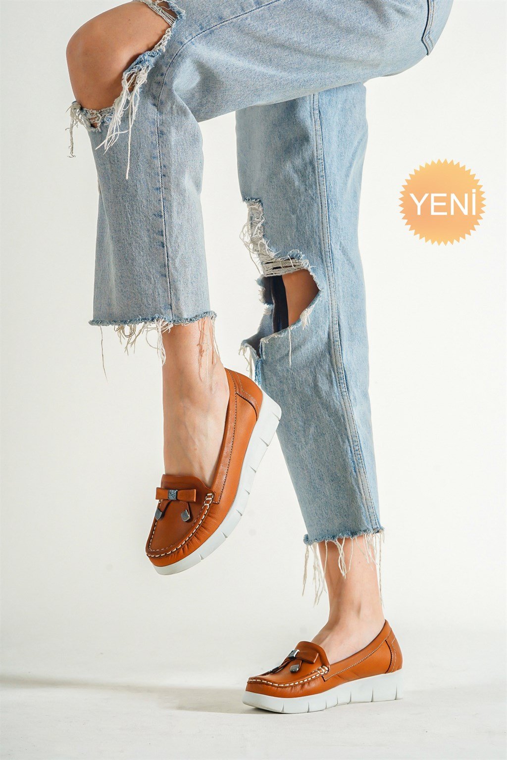 Hakiki Deri Taba Kadın Deri Casual Ayakkabı DP61-0102