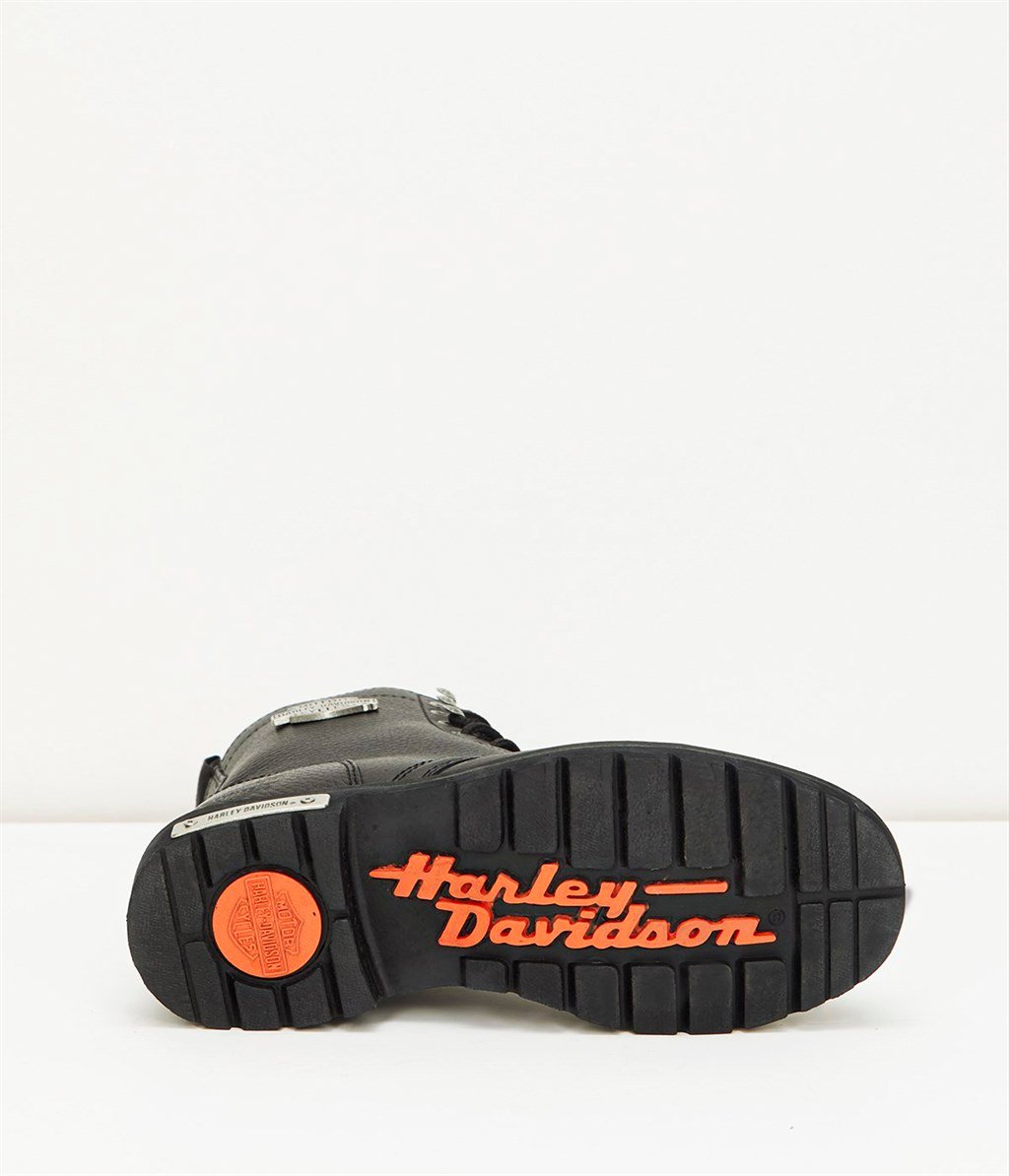 Harley Davidson Colmar Black Baskılı Deri Erkek Hakiki Deri Bot